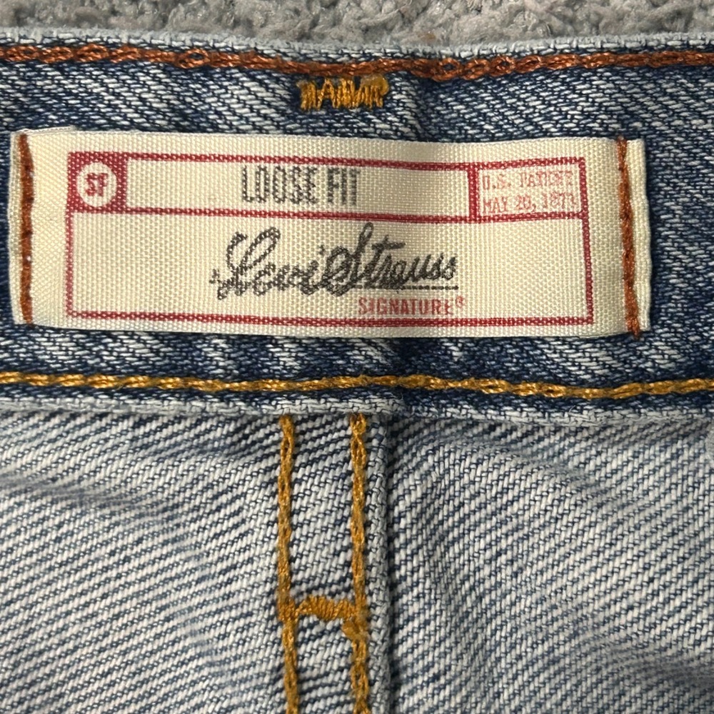 Levi Strauss Denim Shorts Loose Fit 16 Blue Vintage Y2K Baggy Cut Off - Picture 2 of 9
